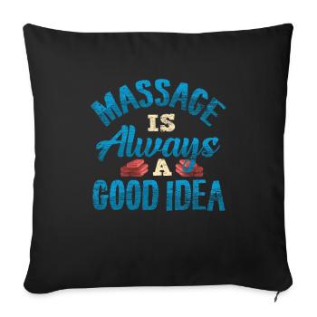 massage - Sofa pillowcase 17,3'' x 17,3'' (45 x 45 cm) - black - Front