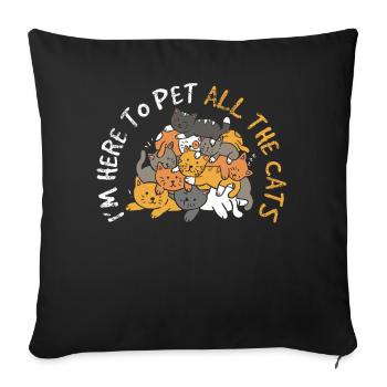 Les chats - Housse de coussin décorative 45 x 45 cm - noir - Devant