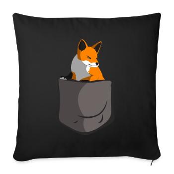 Sweet fox - Sofa pillowcase 17,3'' x 17,3'' (45 x 45 cm) - black - Front