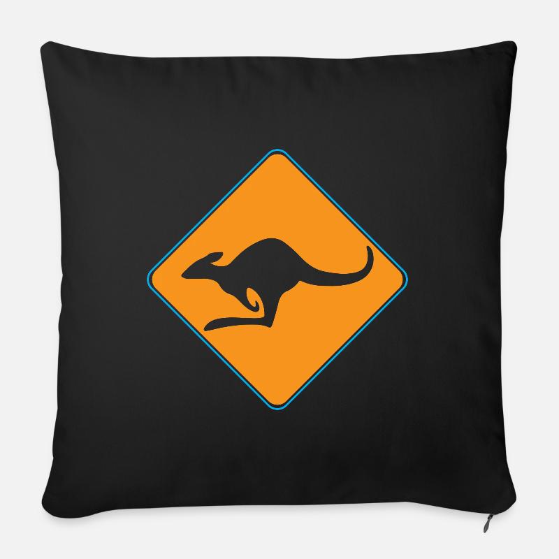 Symbole de kangourou - Housse de coussin décorative 45 x 45 cm - noir