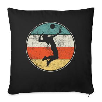 Volleyball rétro vintage - Housse de coussin décorative 45 x 45 cm - noir - Devant