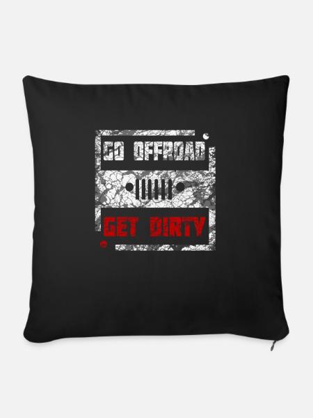 4x4 Allrad Abenteuer Geschenk - Sofakissenbezug 45 x 45 cm - Schwarz