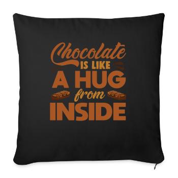 chocolate - Sofa pillowcase 17,3'' x 17,3'' (45 x 45 cm) - black - Front