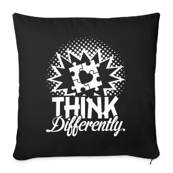 Sensibilisation à l'autisme L'autisme pense différemment - Housse de coussin décorative 45 x 45 cm - noir - Devant
