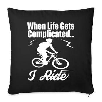 VTT - Housse de coussin décorative 45 x 45 cm - noir - Devant