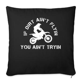 Motocross - Housse de coussin décorative 45 x 45 cm - noir - Devant