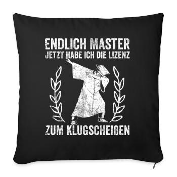 Master Student Abschlussfeier - Sofakissenbezug 45 x 45 cm - Schwarz - Vorne