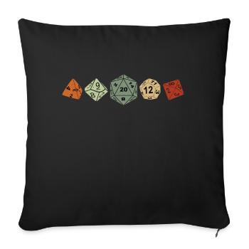 Pen and Paper RPG GAMER Wuerfel Sammlung RETRO - Sofakissenbezug 45 x 45 cm - Schwarz - Vorne