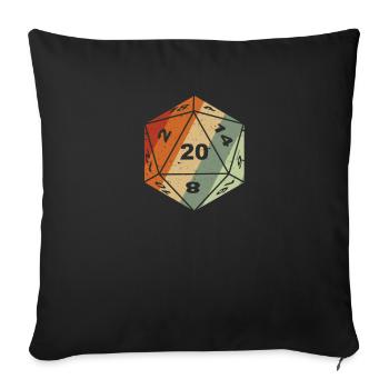 Pen and Paper RPG GAMER Wuerfel set Sammlung RETRO - Sofakissenbezug 45 x 45 cm - Schwarz - Vorne