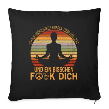 Je suis surtout amour de la paix et yoga léger - Housse de coussin décorative 45 x 45 cm - noir - Devant