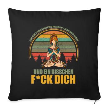 Ich bin größtenteils Frieden, Liebe und Licht - Sofakissenbezug 45 x 45 cm - Schwarz - Vorne