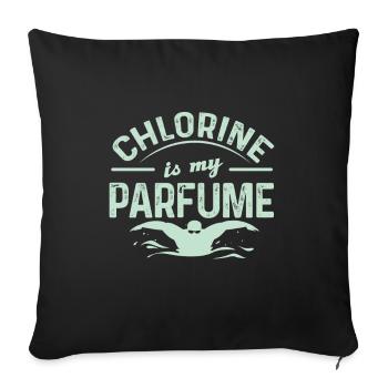 Natation - Housse de coussin décorative 45 x 45 cm - noir - Devant