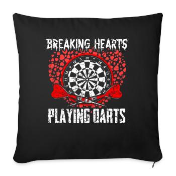 Darts darts - Sofa pillowcase 17,3'' x 17,3'' (45 x 45 cm) - black - Front