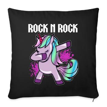 Rock unicorn dab motif for women men kids - Sofa pillowcase 17,3'' x 17,3'' (45 x 45 cm) - black - Front