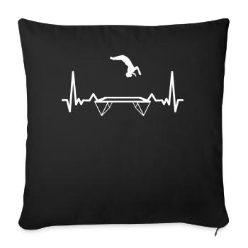 HEARTBEAT TRAMPOLINE gymnastics gymnastics fitness sport - Sofa pillowcase 17,3'' x 17,3'' (45 x 45 cm) - black - Front