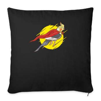 Super cockatiel oiseau oiseau perroquet oiseaux - Housse de coussin décorative 45 x 45 cm - noir - Devant