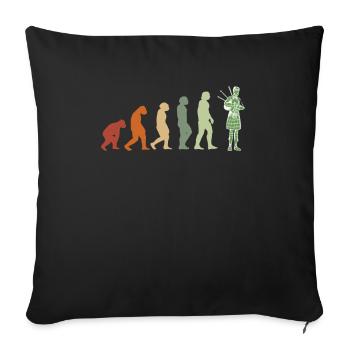 EVOLUTION bagpipe music bagpiper shirt - Sofa pillowcase 17,3'' x 17,3'' (45 x 45 cm) - black - Front