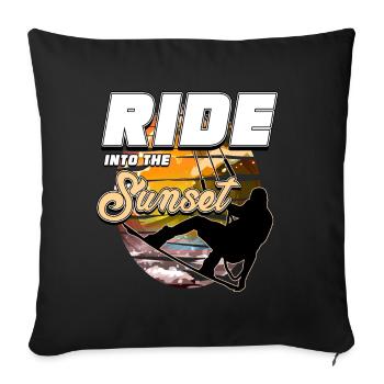 Kitesurfing, kiteboarding - Sofa pillowcase 17,3'' x 17,3'' (45 x 45 cm) - black - Front