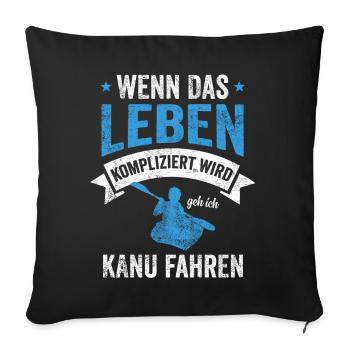 Kanu Fluss - Sofakissenbezug 45 x 45 cm - Schwarz - Vorne