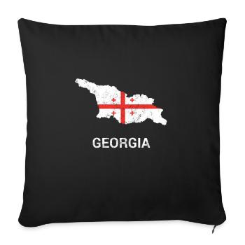 Georgia (Sak'art'velo) country map & flag - Sofa pillowcase 17,3'' x 17,3'' (45 x 45 cm) - black - Front