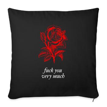 Fuck You Very Much - Housse de coussin décorative 45 x 45 cm - noir - Devant
