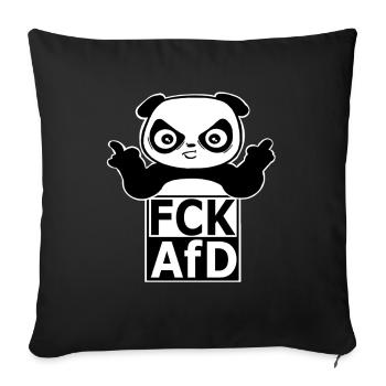 Panda - FCK AfD - Sofakissenbezug 45 x 45 cm - Schwarz - Vorne
