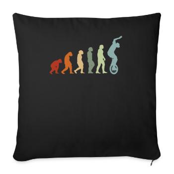 EVOLUTION unicycle unicyclist unicycle artist - Sofa pillowcase 17,3'' x 17,3'' (45 x 45 cm) - black - Front