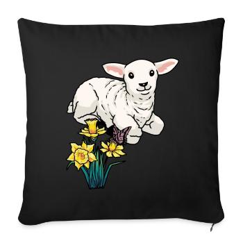 Baby Lamb Sheep Easter Children Happy Easter - Sofa pillowcase 17,3'' x 17,3'' (45 x 45 cm) - black - Front