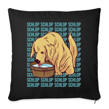 Schlop Schlop Meme Dog Golden Retriever - Sofa pillowcase 17,3'' x 17,3'' (45 x 45 cm) - black - Front