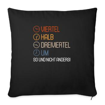 Ossi Uhrzeiten | Ostdeutschland Uhr Osten DDR Zone - Sofakissenbezug 45 x 45 cm - Schwarz - Vorne