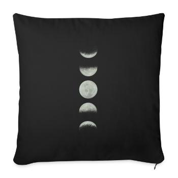 Lune pleine lune astronomie étoiles astronaute de l'espace - Housse de coussin décorative 45 x 45 cm - noir - Devant