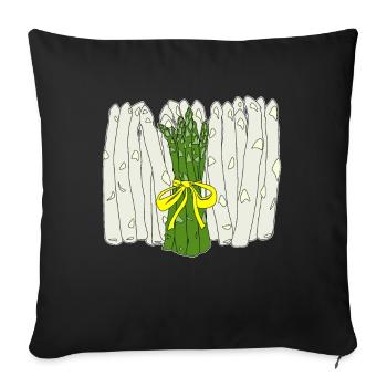 asparagus - Sofa pillowcase 17,3'' x 17,3'' (45 x 45 cm) - black - Front