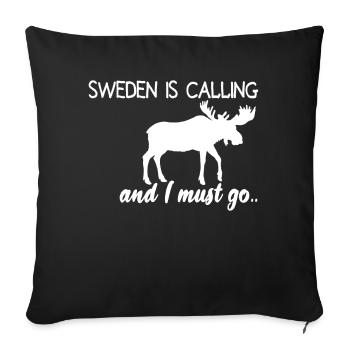 Sweden vacationers hikers Scandinavia travel fans - Sofa pillowcase 17,3'' x 17,3'' (45 x 45 cm) - black - Front