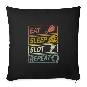 Slotcar handheld model sport retro gift - Sofa pillowcase 17,3'' x 17,3'' (45 x 45 cm) - black - Front