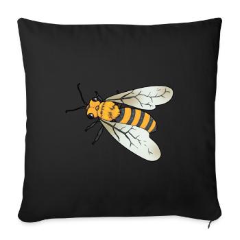 Abeille Insecte Guêpe Écologie Apiculteur de miel - Housse de coussin décorative 45 x 45 cm - noir - Devant