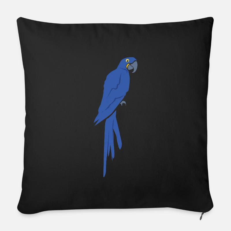 Blauer Hyazinthara Papagei Fan Geschenk - Sofakissenbezug 45 x 45 cm - Schwarz