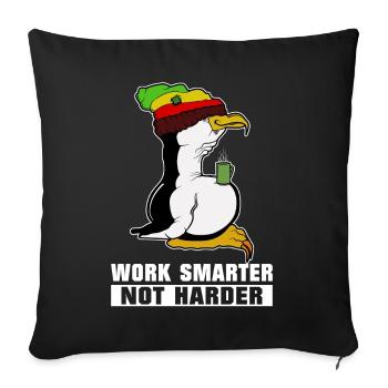 Pause café pingouin Linux Rasta Informatik PC Nerd - Housse de coussin décorative 45 x 45 cm - noir - Devant