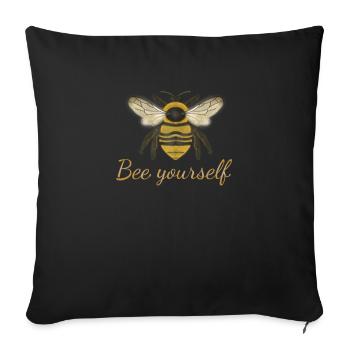 Bee yourself - Sofa pillowcase 17,3'' x 17,3'' (45 x 45 cm) - black - Front