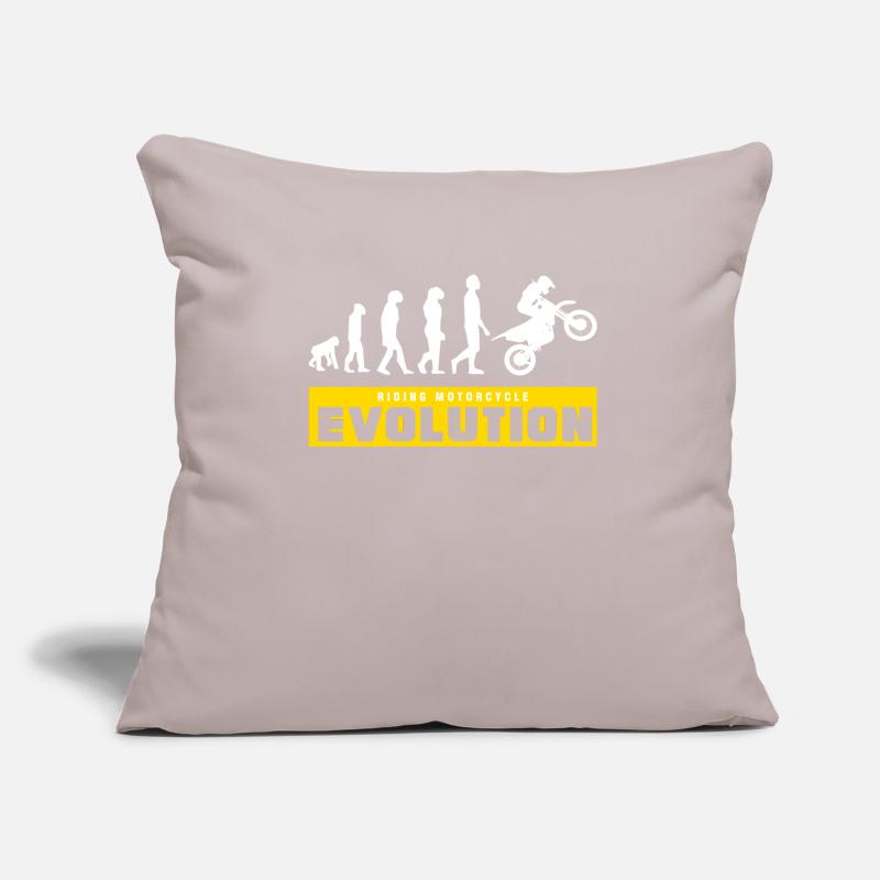 Riding Mototcycle Evolution Housse de coussin décorative 45 x 45 cm