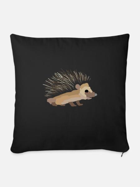 Igel gemalt - Sofakissenbezug 45 x 45 cm - Schwarz