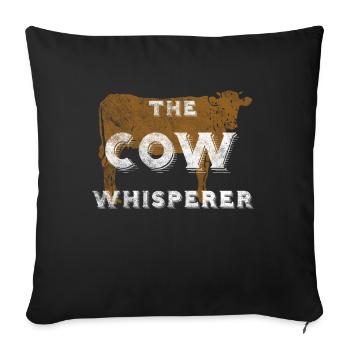 COW Whisperer Retro Vintage Gift For Farm Lover - Sofa pillowcase 17,3'' x 17,3'' (45 x 45 cm) - black - Front