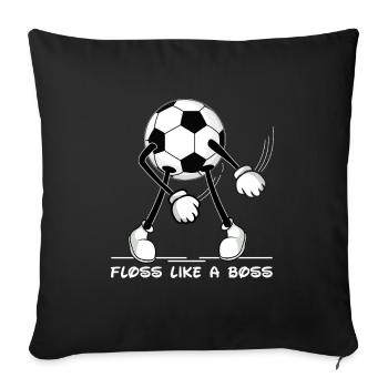 Floss Dance Football Floss like a Boss - Sofa pillowcase 17,3'' x 17,3'' (45 x 45 cm) - black - Front