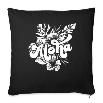 Aloha Hibiscus Hawaii - Housse de coussin décorative 45 x 45 cm - noir - Devant