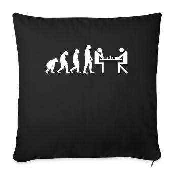 Evolution Schach Schachbrett Schachfigur - Sofakissenbezug 45 x 45 cm - Schwarz - Vorne