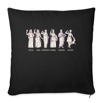 Greece Athens GREEK GODDESSES Vacation - Sofa pillowcase 17,3'' x 17,3'' (45 x 45 cm) - black - Front