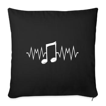 Music Heartbeat - Sofa pillowcase 17,3'' x 17,3'' (45 x 45 cm) - black - Front