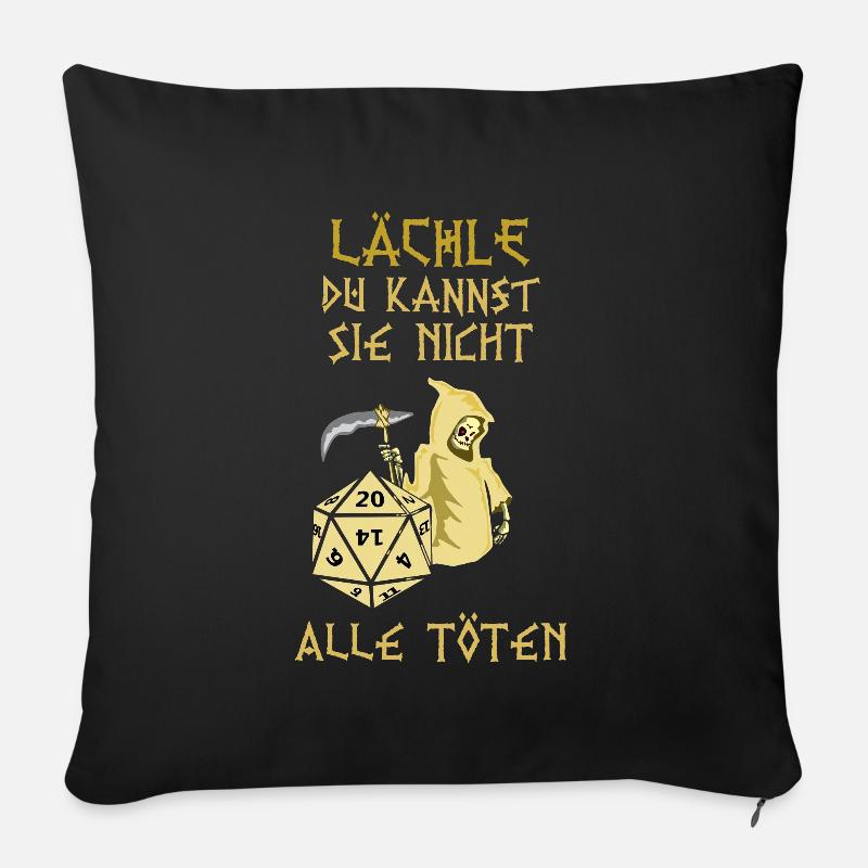 Lustiger RPG Spruch - D20 DM Rollenspiel - Sofakissenbezug 45 x 45 cm - Schwarz