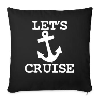 Croisière bateau de croisière - Housse de coussin décorative 45 x 45 cm - noir - Devant