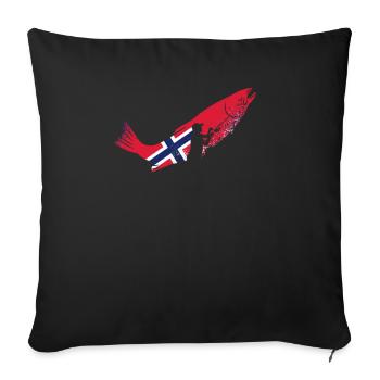 Angler fishing fisherman norway angler fish - Sofa pillowcase 17,3'' x 17,3'' (45 x 45 cm) - black - Front