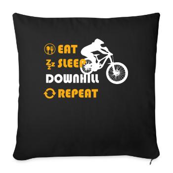 Downhill Graphic Tshirt - Housse de coussin décorative 45 x 45 cm - noir - Devant
